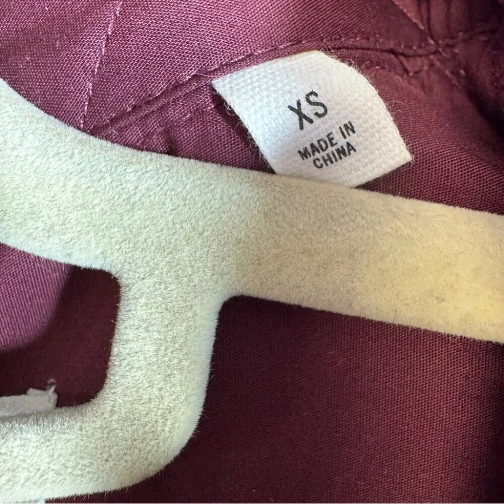 Wilfred Free The Ganna Burgundy Merino Wool Shirt Jacket XS Cozy Shacket